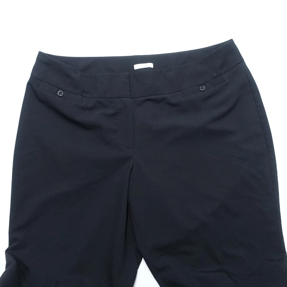 Fashion Bug Chino Pants Women's 20 Black Stretch Zip Fly Dark Wash Straight Leg - Image 3 of 4