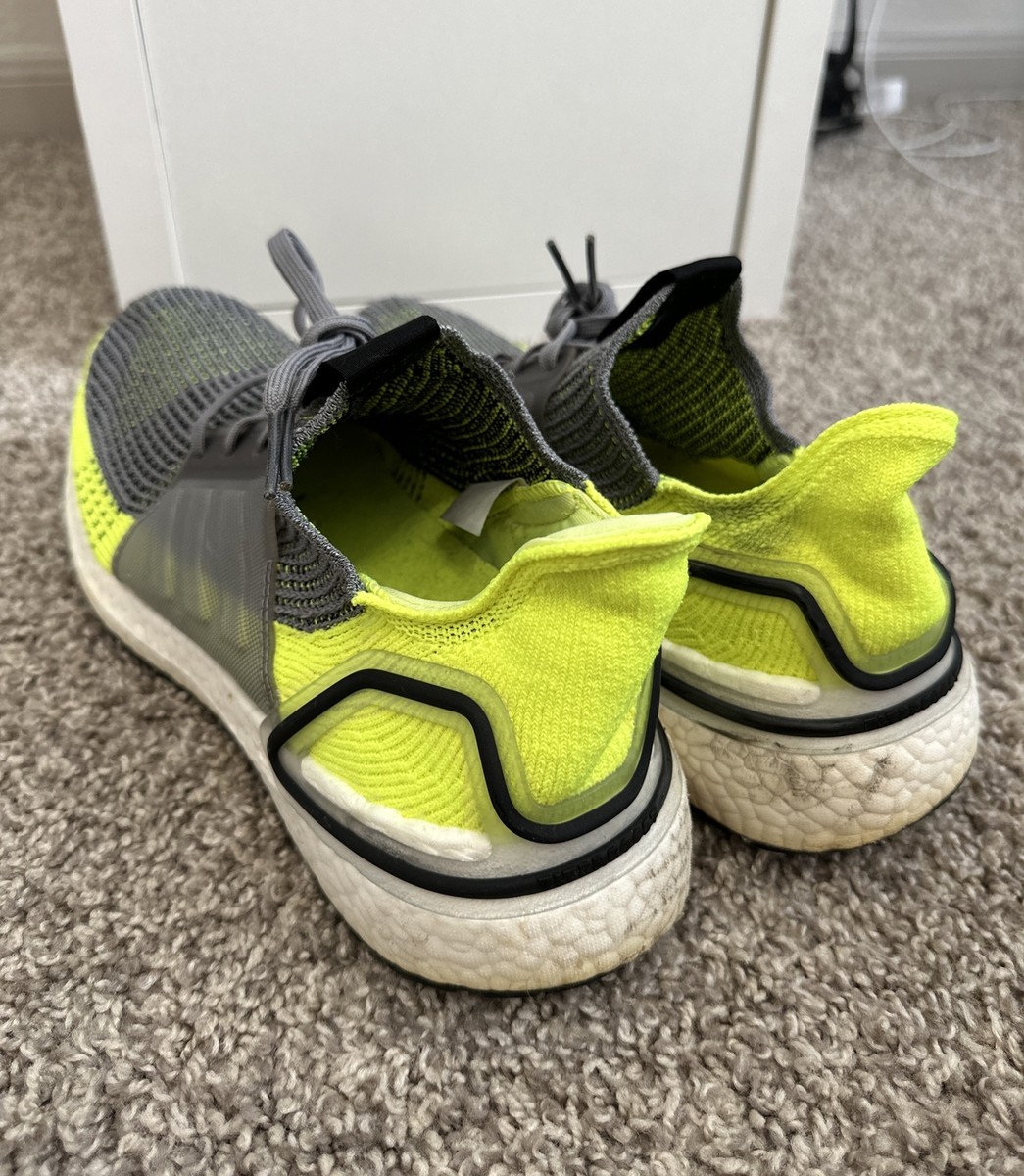 Adidas UltraBoost 19 Sneakers Men's Grey Yellow Neon Mesh