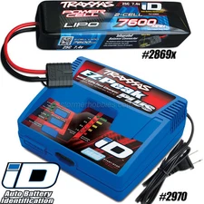 Traxxas EZ-Peak Plus Charger 2970 and 2S 7.4V 7600mAh 25C Lipo Battery 2869x