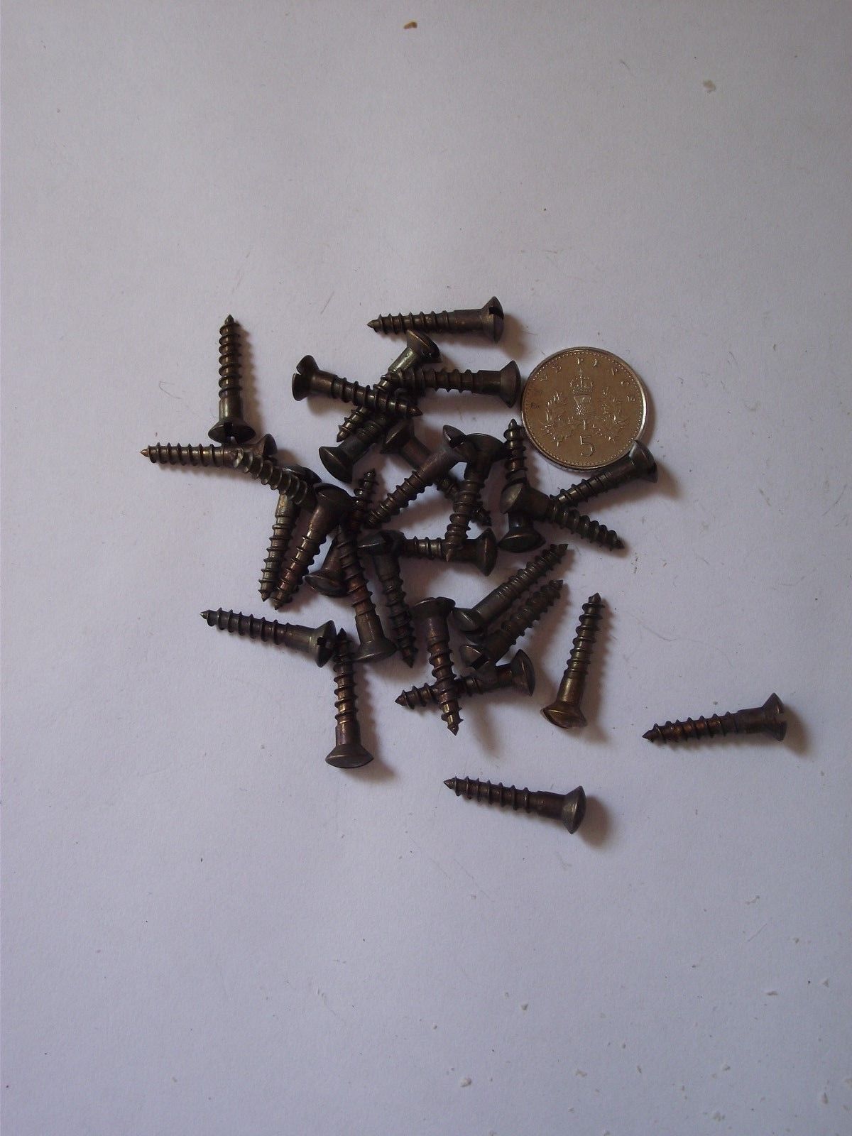 SIZES 4 6 8 'ANTIQUE BRONZE' RAISED HEAD BRASS WOOD SCREWS Qty 25