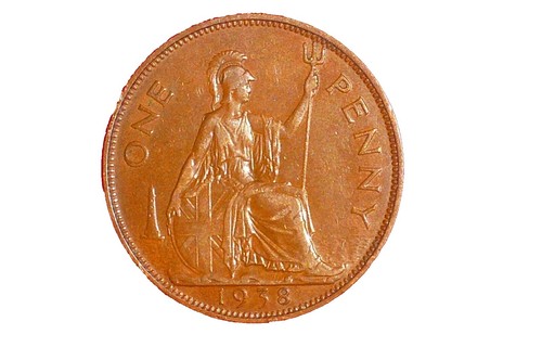 イギリス領西アフリカ　１／１０ペニー硬貨☆1938年／未使用品／ジョージ6世／ BRITISH WEST AFRICA 1/10 PENNY 1938 UNC KING GEORGE VI,HEXAGRAM