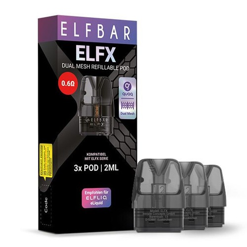 Elfbar ELFX Pod mit Coil Ersatzpods 0,6 / 0,8 Ohm ELFX & ELFX Pro Pods - 3 Stück - Bild 2 von 3