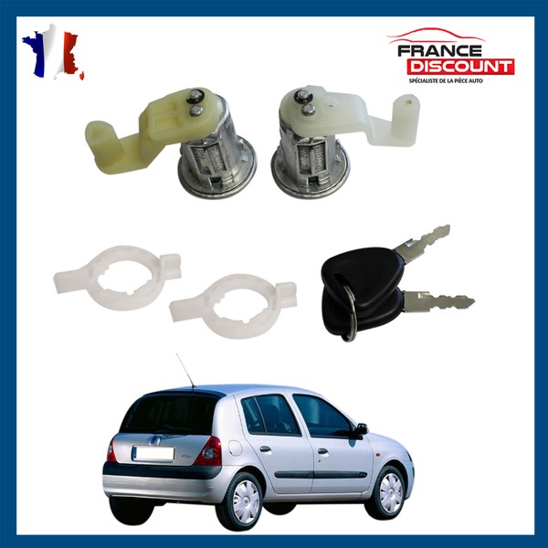 Partsline Neiman Innen TüRschloss Vorn Renault Clio Ii Aluminium 2 SchlüSsel-image