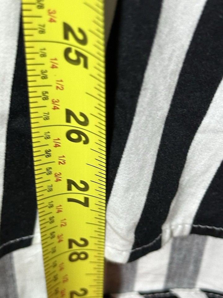 Zara Man Shirt Mens Large Black White Vertical Stripe Slim Fit