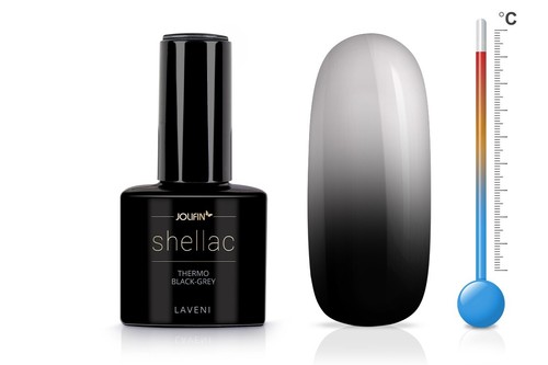 Jolifin LAVENI Shellac Gellack - Thermo black-grey 10ml UV/LED - Bild 5 von 7