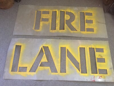 Pair Vintage ''FIRE LANE''  Metal Sign Stencils ~ GO45