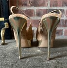 Sam Edelman Novato Cork Slingback Heels Gold Platform Peep Toe Size 8.5 Stiletto — photo 4