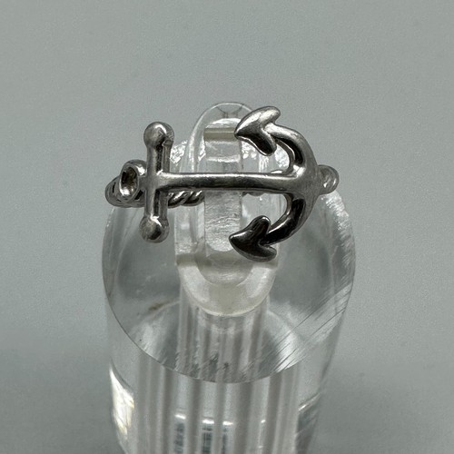 Sterling Silber 925 Anker Ring Maritim Seil Design Pinky Schmuck Gr. 4 Damen
