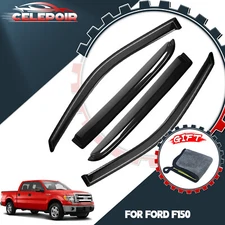 For Ford F150 Super Crew Cab 09-14 Window Visor Vent Shade Wind Rain Deflector