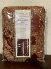 Croscill Carlton Tailored Curtain Panel 54 x 84" Red Gold NIP