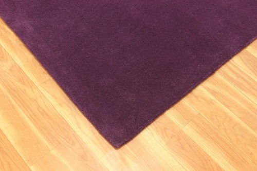 Modern Hand Tufted 100% Silk Area Rug Living Room Plain Solid Purple Carpet 4x6 - Picture 3 of 7