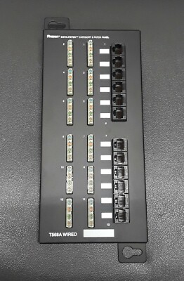 Panduit Data Patch CAT5 Patch Panel T568A Wired 12 port  Installation & Template