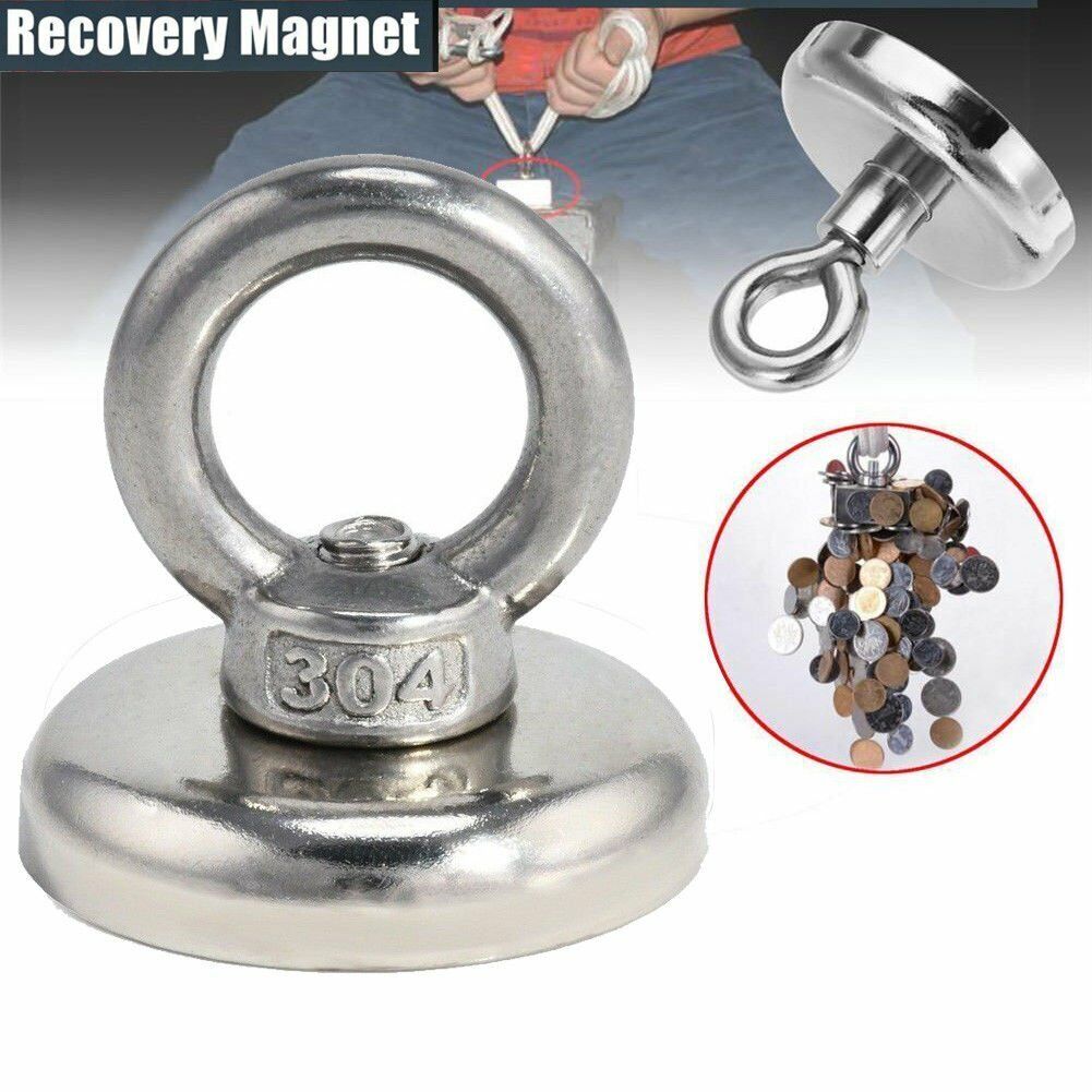 112KG Salvage Strong Recovery Magnet Neodymium Hook Treasure Hunting Fishing