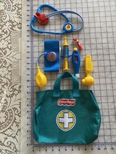 Fisher Price Medical Kit Doctor Tools Soft Bag Stethoscope Pressure Cuff 2005