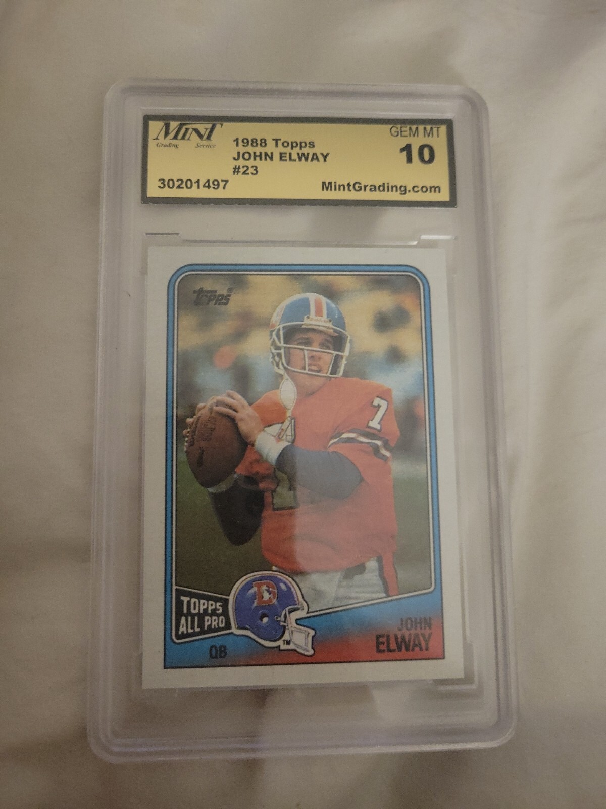 1988 Topps #23 John Elway PSA 10  Football Card NFL Denver Broncos GEM MT
