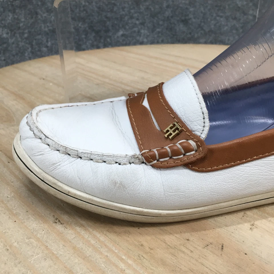 Mocassim Feminino Tommy Hilfiger Butter Penny 7,5M Branco Marrom Couro - Imagem 3 de 4