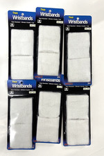 6 Pairs Thick White Cotton Wristbands Super Absorbent 2 Ply for Workouts Yoga