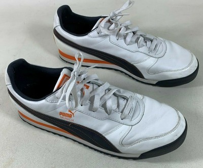 white puma shoes with black stripe