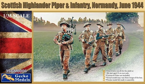 Gecko Models 35GM0006 1/35 Scottish Highlander Piper & Infantry, Normandy - Picture 2 of 2