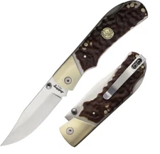 Schrade Uncle Henry Folding Knife 3" Satin 7Cr17MoV Steel Blade Staglon Handle