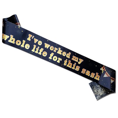Retirement Party Decorations and Supplies Black and Gold Retirement Sash for ...