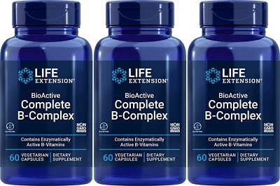 Life Extension,  BioActive Complete B-Complex,  60 v capsules x3 packs
