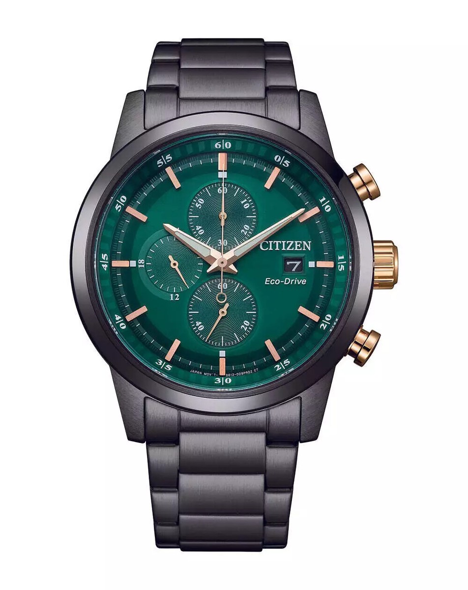 CITIZEN CA0746-85X Green Dial Stainless Steel Eco-Drive Men Watch