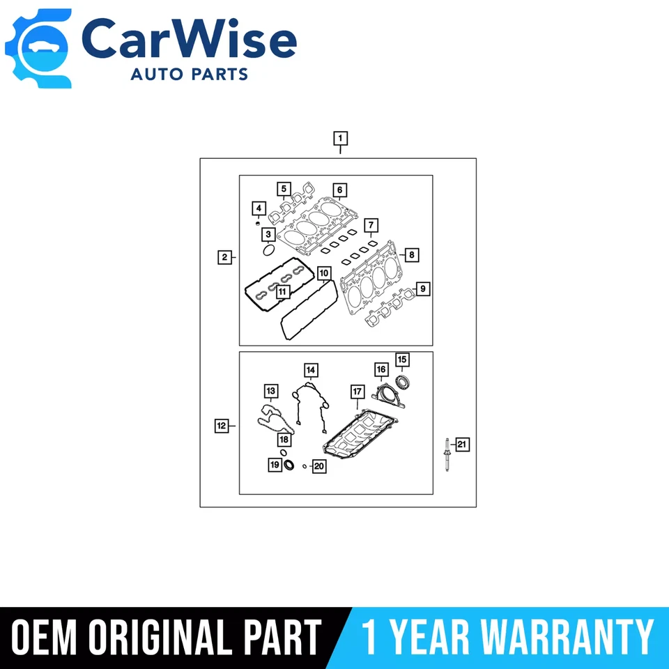 New OEM Mopar Exhaust Manifold Gasket Left 2014-2024 Ram 1500 2500 68630372AA Foto 3 de 3