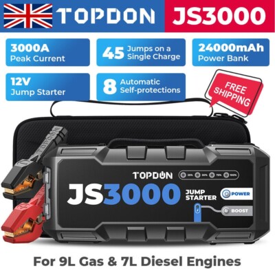 Auto Van LKW PRO Tragbares Starthilfe-Set Erweitertes Batterieladegerät 24000mAh