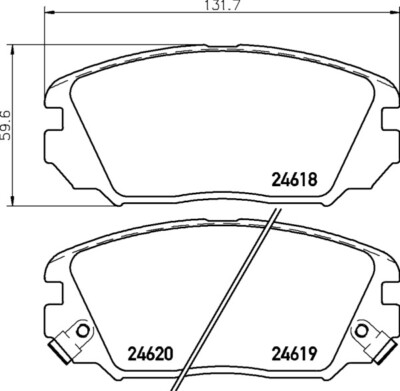Mintex Front Axle Brake Pad Set, disc brake with acoustic wear warning MDB2920
