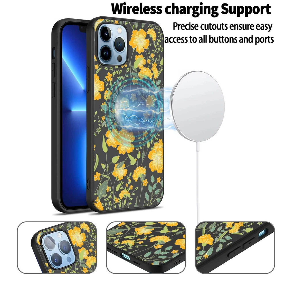 Phone Case For Apple iPhone 14 Pro Max 13 12 15 Flower Lace Protective TPU Cover