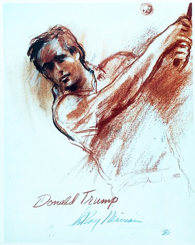 LEROY NEIMAN • 'Donald Trump' 1986 Newly Custom Framed Art Print - Picture 2 of 2