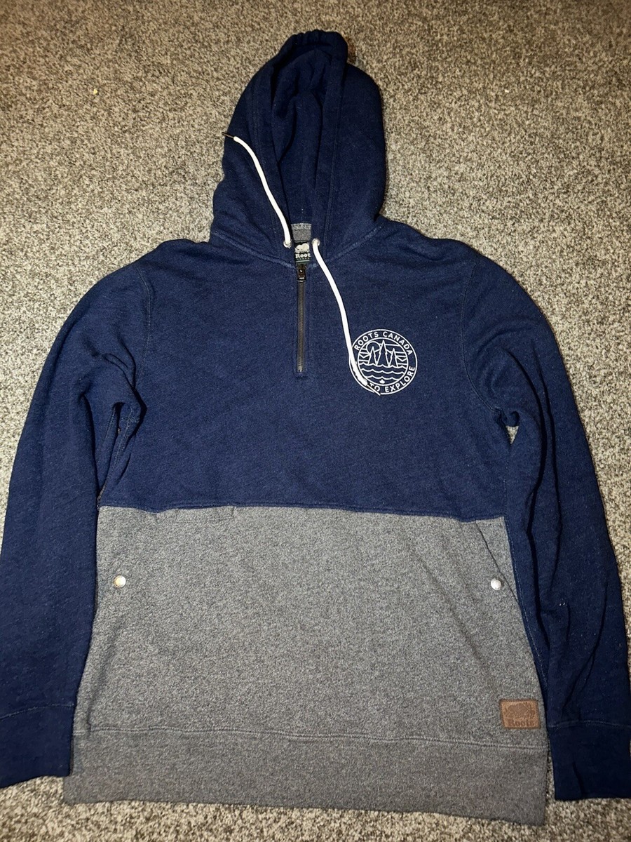 Roots Canada “built To Explore” Men’s Hoodie Size Large Quarter Zip