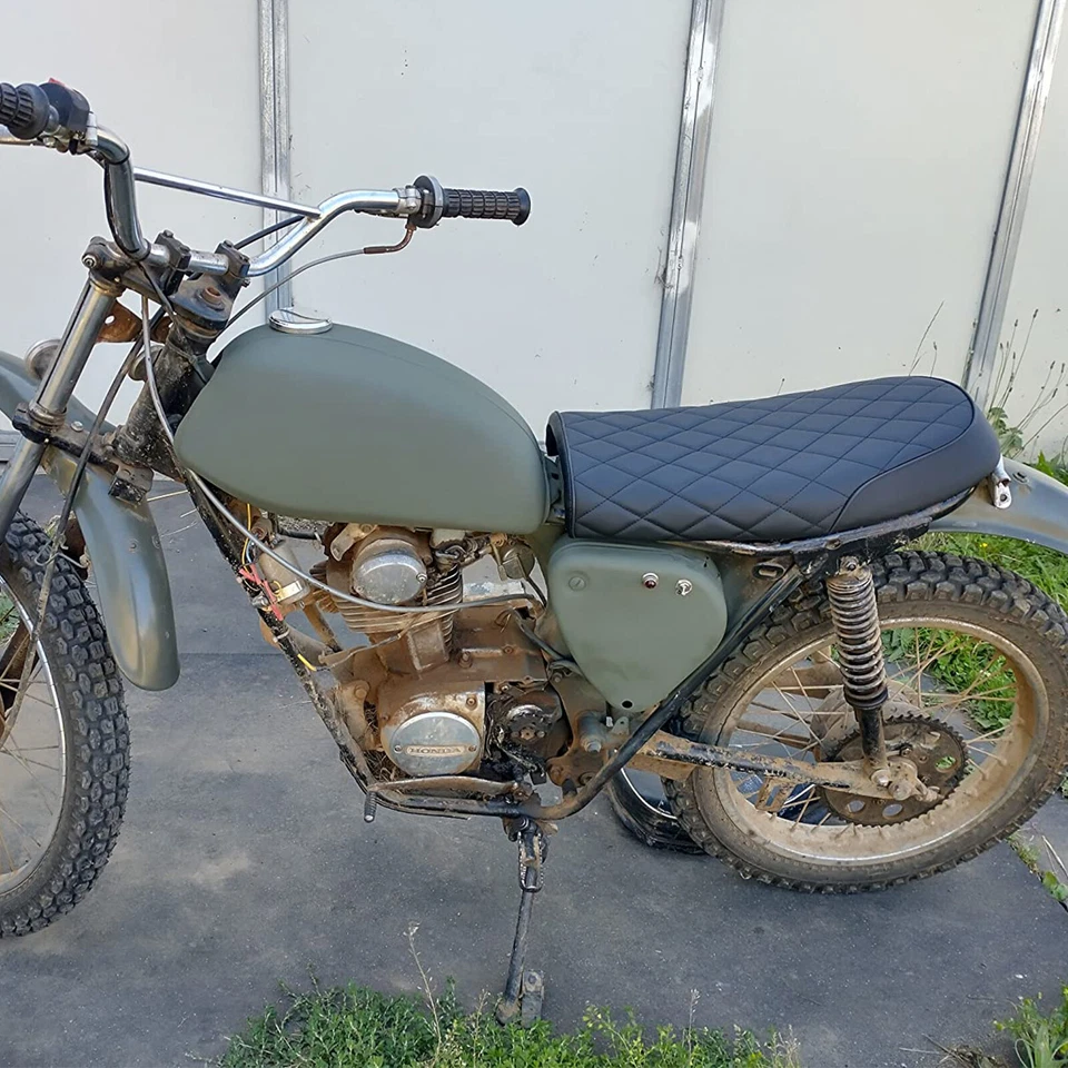 Sillín plano de asiento de corredor café para motocicleta Yamaha XJ550 XJ600 XJ650 XJ750 XJ900 Foto 4 de 4