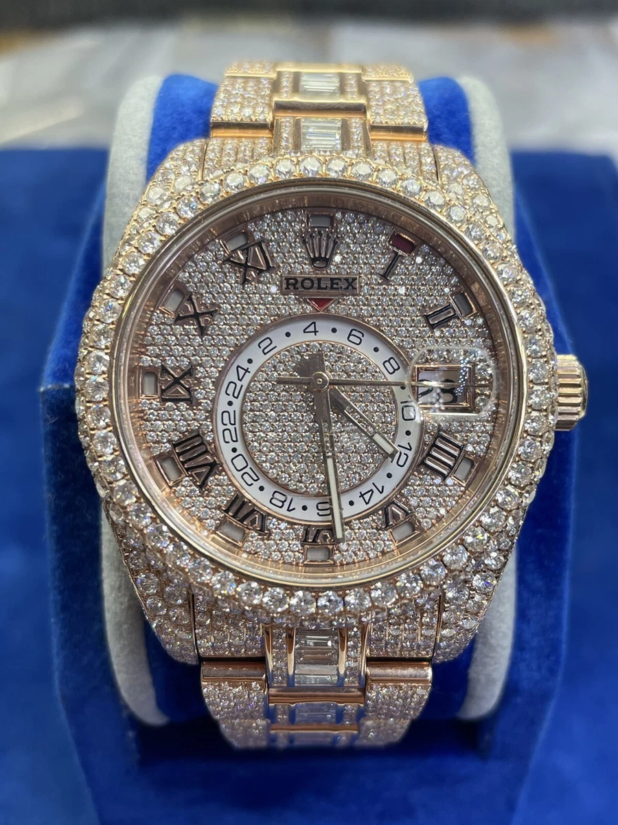 Rolex Sky Dweller 18k Rose Gold With 45 White VS Diamonds | eBay