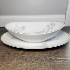 Noritake Vegetable Bowl With Platter Francine Bone China Serving Feminine 
