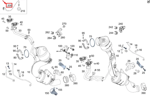 NUOVO MB GLE W167 DESTRO DOPO LA SONDA LAMBDA CATALITICA A0005421400 ORIGINALE - Foto 1 di 7