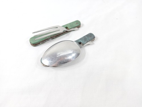 Tourist Set USSR Folding Fork And Spoon Opener Travel Camping Soviet Vintage - Picture 5 of 24