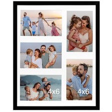 Collage Picture Frame with Clear Plexiglass, Displays 5pcs 4x6 Photos or Use ...