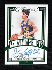 2021-22 Panini Flawless Legendary Scripts Emerald 2/5 John Stockton Auto HOF 7o6