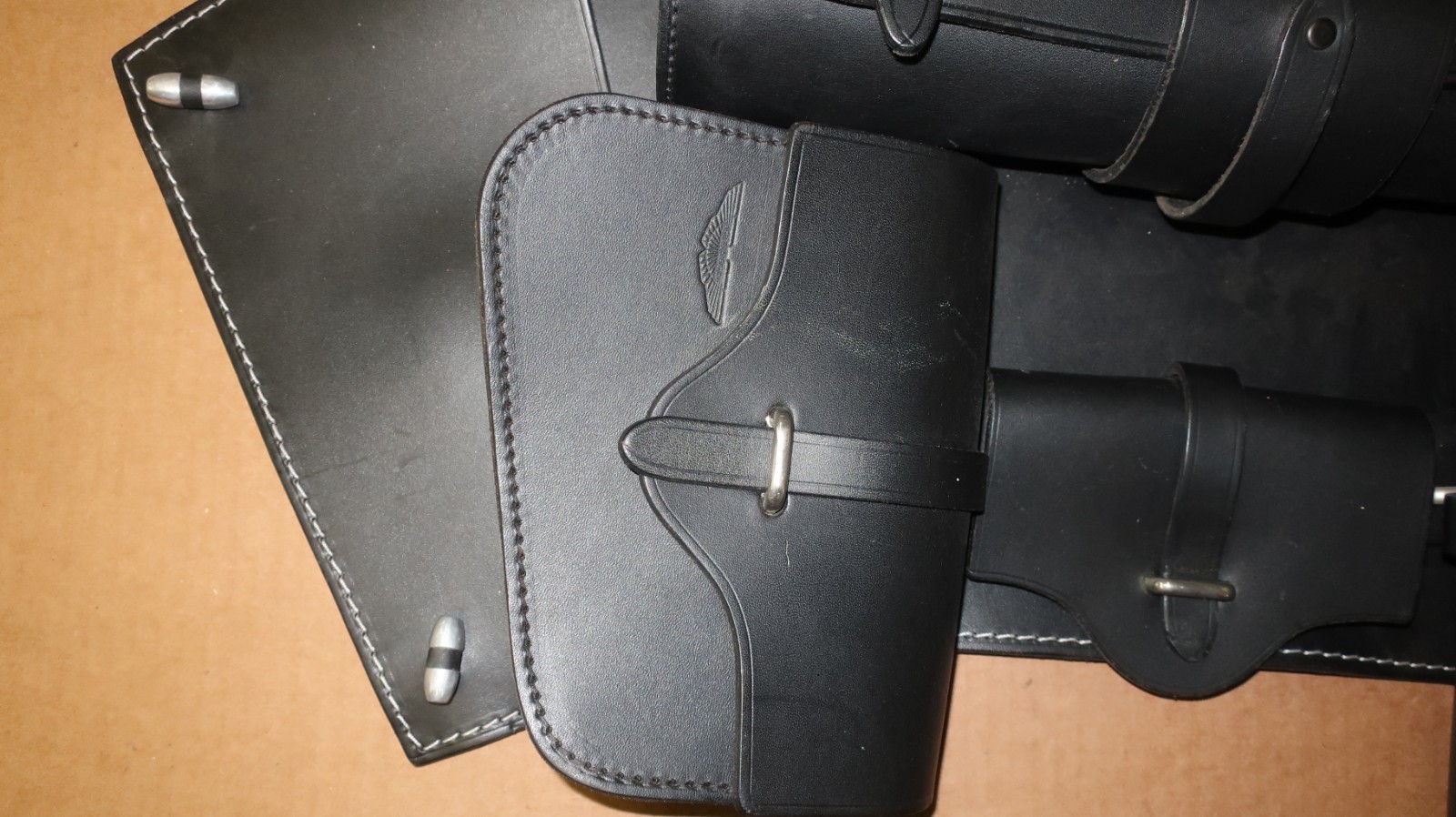 ASTON MARTIN LEATHER SADDLE BAGS LUGGAGE DB9 DBS Virage