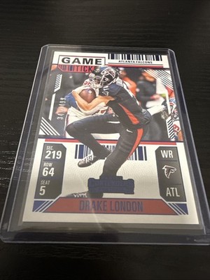 2024 Panini Contenders - Drake London #5 Blue Game Ticket 341/499