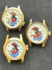 Colección 3 Vintage Characterwatch Annie Oakley segundero automático pieza de coleccionista años 80
