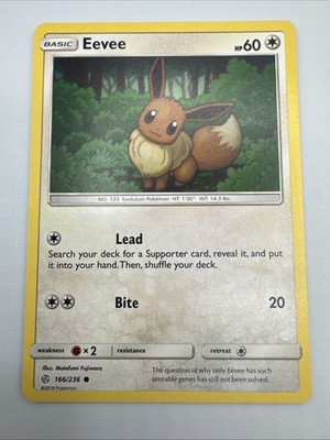 Eevee 166/236 Common SM - Cosmic Eclipse LP Pokemon Card