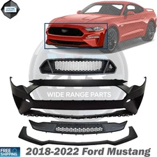 NEW Front Bumper Cover Primd & Grille Assembly Kit For 2018-2022 Ford Mustang GT