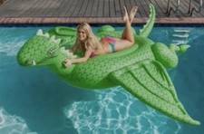 NEW Giant Inflatable Dragon Pool Lounging NEW in Box OVER 100 Inch Water Toy