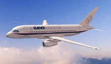 Sukhoi Superjet 100 Mahogany Desktop Wood Airplane New Model Large Scale 1/72