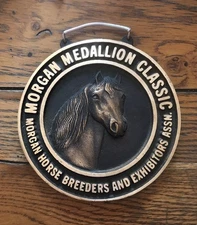 6” Brass Morgan Medallion Horse Breeders Medal Award Trophy Equestrian Art Decor