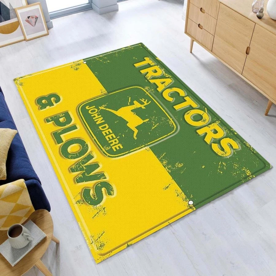 John Deere Tractor Area Rug Carpet Farmhouse Living Room Bedroom Home Decor