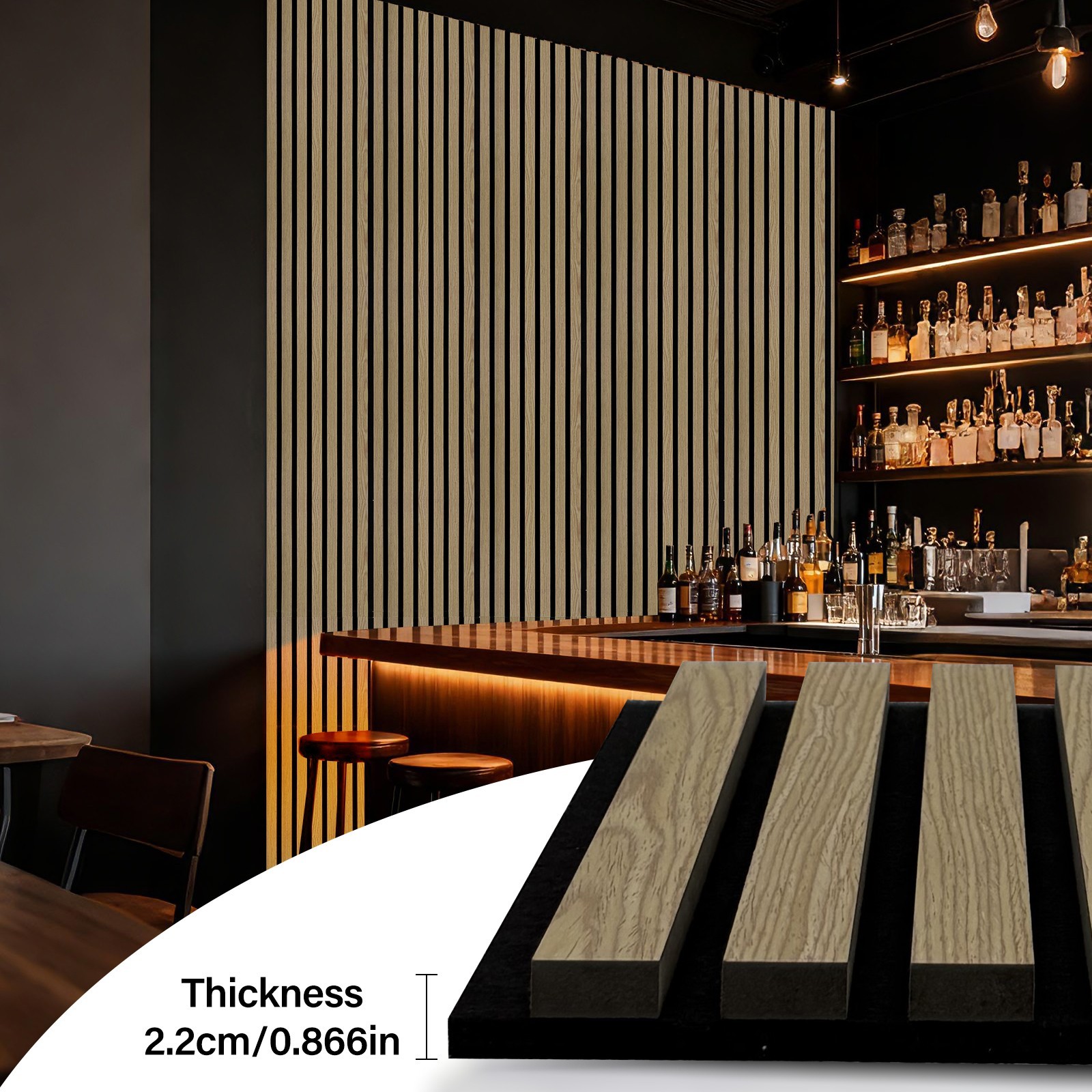 4PCS MDF Wood Acoustic Slats 30x30cm 11.8"x11.8" - Studio/Home Theater Sound Pan